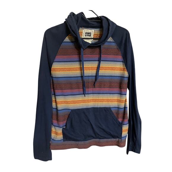 Beautiful Giant Hoodie Men’s M Willow Pullover Striped Blue Brown Cotton Blend - Picture 1 of 6